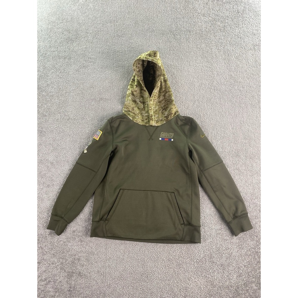 New York Giants Hoodie Boy Medium Camouflage Nike Salute to Service USA Flag *